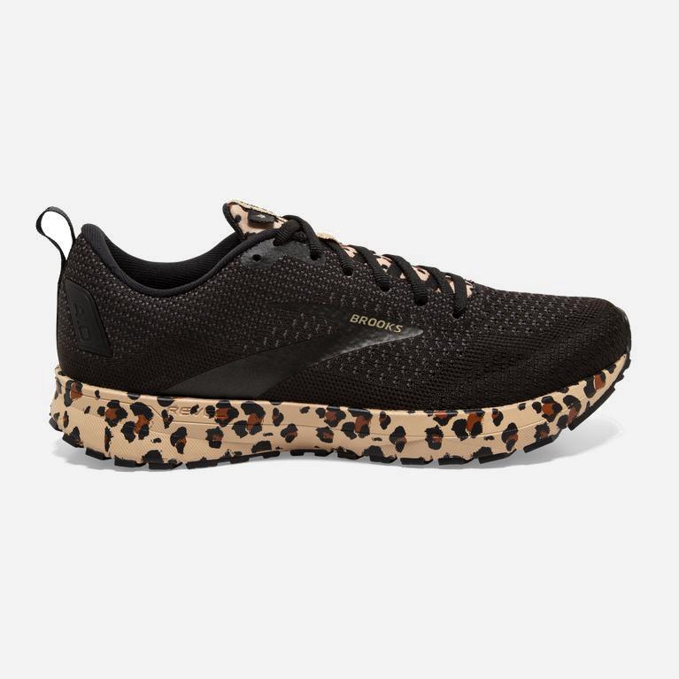 Brooks Women's Revel 4 Road Running Shoes Singapore - Black/Latte/Metallic/Leopard/Khaki (56817-JZKP